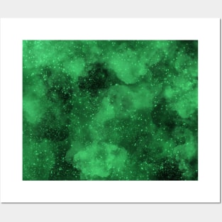 Green Galaxy Abstract Posters and Art